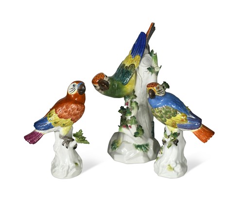 Lot 625 - A Meissen model of a parakeet, 20th century