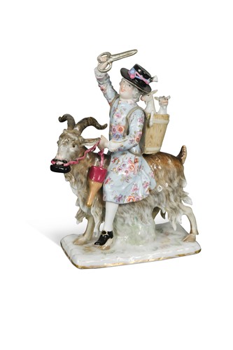 Lot 611 - A Meissen figure of Count Bruhl's tailor, late 19th century
