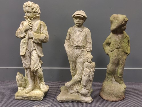 Lot 500 - A composite garden statue of a Dickensian man,...