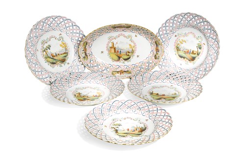 Lot 530 - A part Meissen dessert service, circa 1900