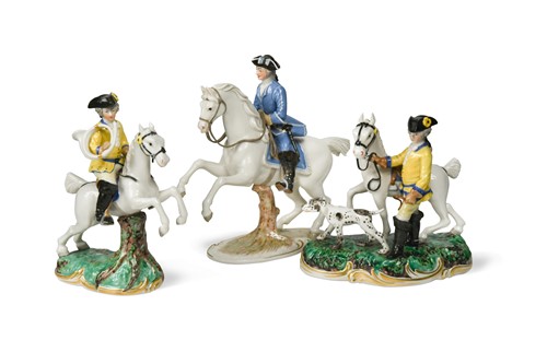 Lot 610 - A Nymphenburg model of a horse and rider