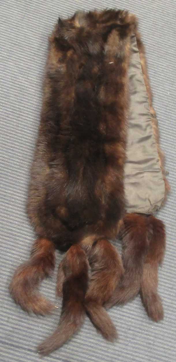 Lot 139 - A fur coat and a fox fur stole