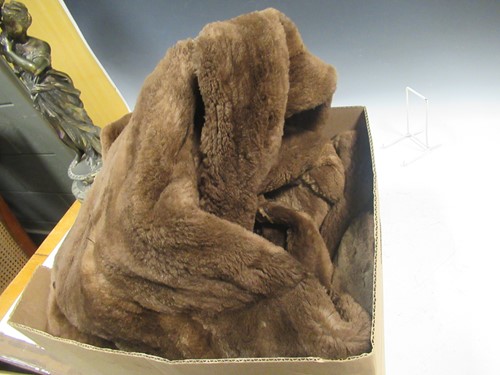 Lot 139 - A fur coat and a fox fur stole