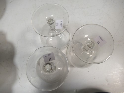 Lot 51 - Three large wine glasses hand painted with...