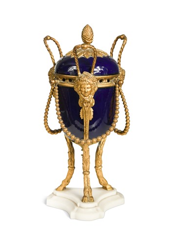 Lot 689 - A French gilt metal mounted porcelain urn and cover, 19th century