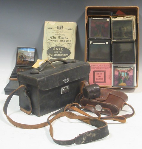 Lot 78 - Collection of glass slides and scenic...