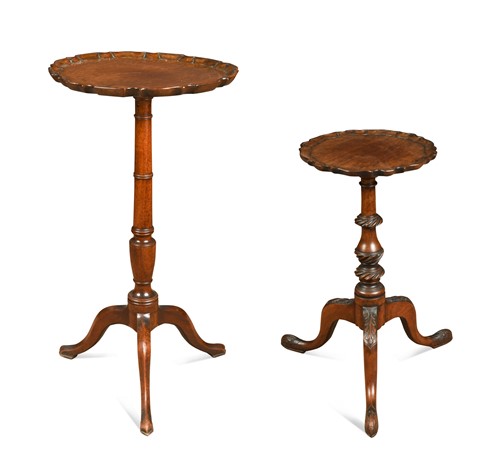 Lot 562 - Two George III style mahogany tripod tables, 19th century