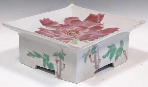 Lot 11 - A modern Japanese stand decorated with peonies,...