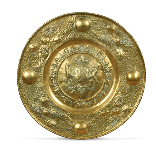 Lot 378 - An Irish brass dish, mid 18th century