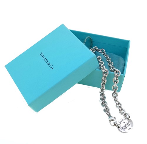 Lot 2 - Tiffany & Co. - An oval tag necklace