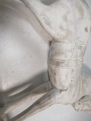 Lot 387 - A small white painted rocking horse, 59cm high