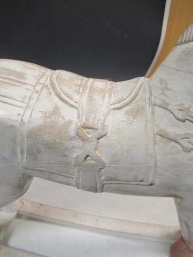 Lot 387 - A small white painted rocking horse, 59cm high