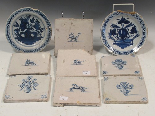 Lot 158 - Two small Delft blue and white dishes together...