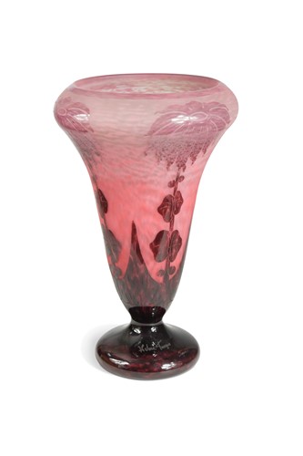 Lot 5 - Charles Schneider for Le Verre Francais, a large Décor Dahlias pattern vase, circa 1920