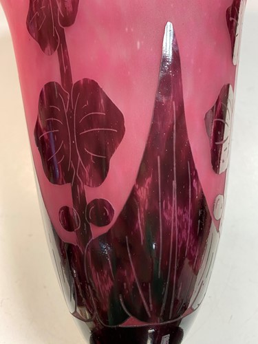 Lot 5 - Charles Schneider for Le Verre Francais, a large Décor Dahlias pattern vase, circa 1920