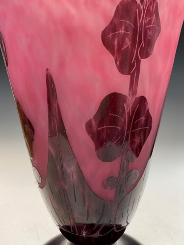 Lot 5 - Charles Schneider for Le Verre Francais, a large Décor Dahlias pattern vase, circa 1920