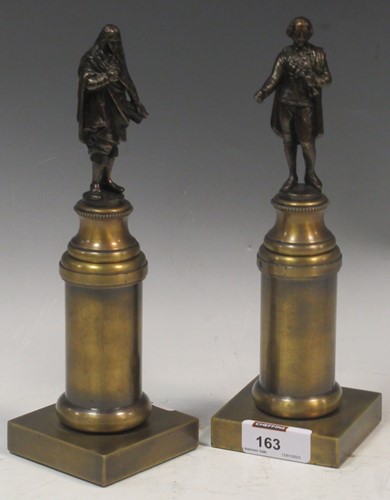 Lot 163 - A pair of bronzed figures of Shakespeare and...