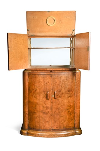 Lot 166 - An Art Deco walnut cocktail cabinet