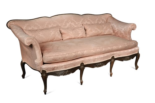Lot 573 - A George III style mahogany three-seater sofa, late 19th century