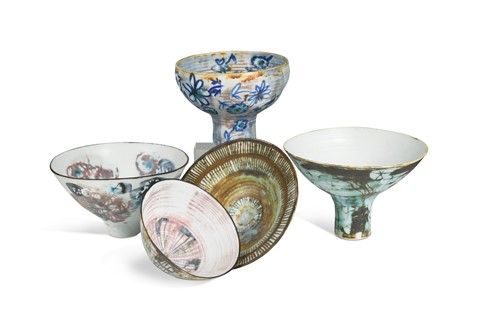 Lot 50 - Marianne de Trey CBE (British, 1913-2016), a group of five porcelain bowls