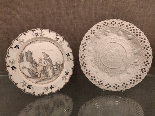 Lot 59A - A creamware plate depicting John the Baptist...