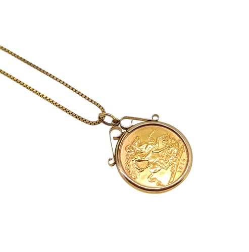 Lot 158 - A sovereign pendant and chain