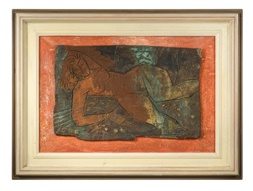 Lot 49 - Gerald Meares (1911-1980), a figural ceramic plaque