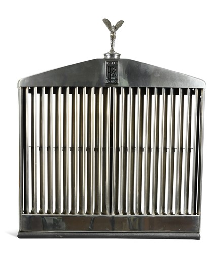 Lot 128 - Rolls Royce, an original radiator grill and Spirit of Ecstasy mascot, post-war