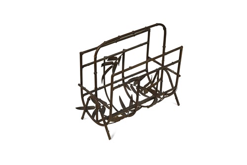 Lot 139 - An Aesthetic period bronze faux bamboo magazine rack