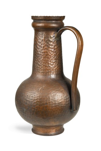 Lot 92 - Adolf Adrian, a large repoussé copper jug