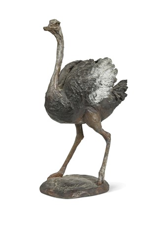 Lot 68 - Belinda Sillars (1961-), a bronze model of a strutting ostrich