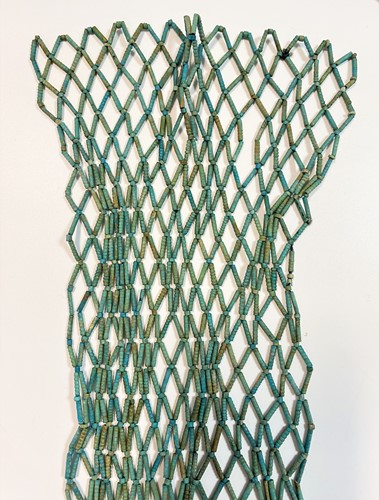 Lot 552 - Four Egyptian blue faience mummy bead net panels