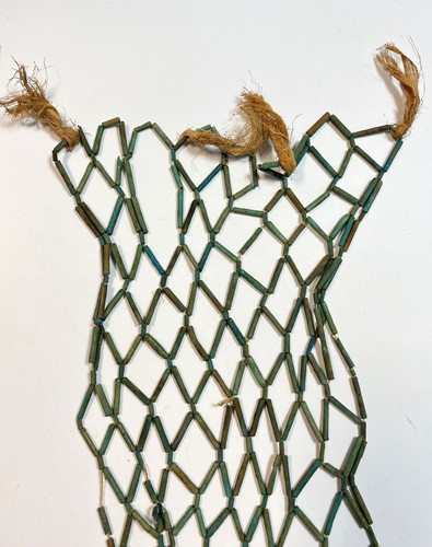 Lot 552 - Four Egyptian blue faience mummy bead net panels