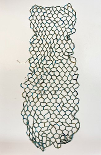 Lot 552 - Four Egyptian blue faience mummy bead net panels
