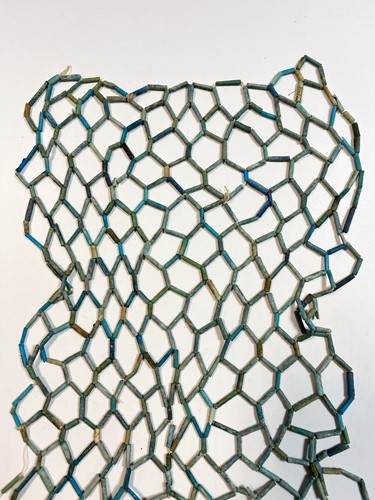 Lot 552 - Four Egyptian blue faience mummy bead net panels