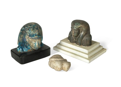 Lot 553 - An Egyptian green schist male head