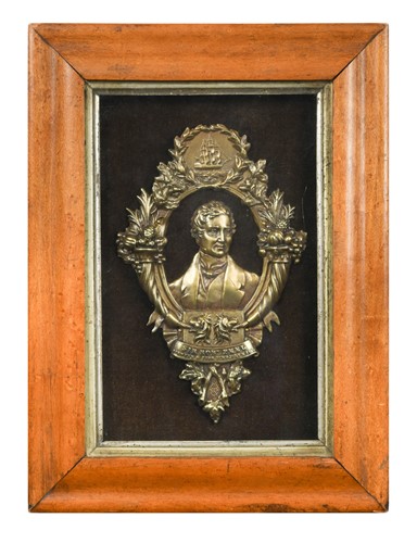 Lot 666 - A commemorative brass plaque of Sir Robert Peel, 19th century
