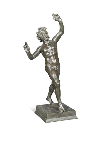 Lot 478 - A bronze model of the Dancing Faun of Pompeii, late 19th century