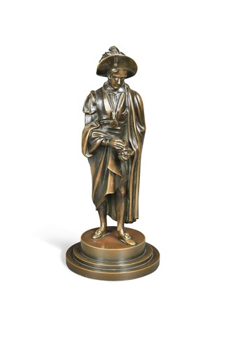 Lot 561 - An English bronze model of Hamlet, 19th century