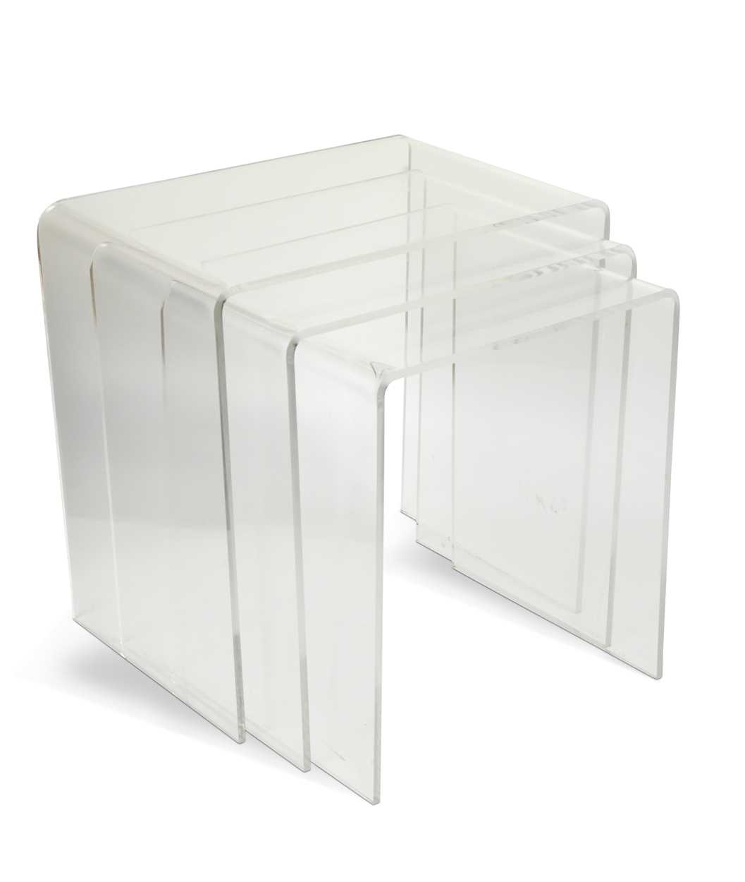 Perspex Kitchen Table Lot 222 - A nest of three perspex tables,