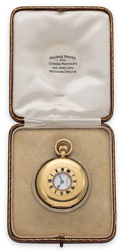 Lot 307 - Baume & Co. for Maurice Moses, London - An 18ct gold half hunter pocket watch