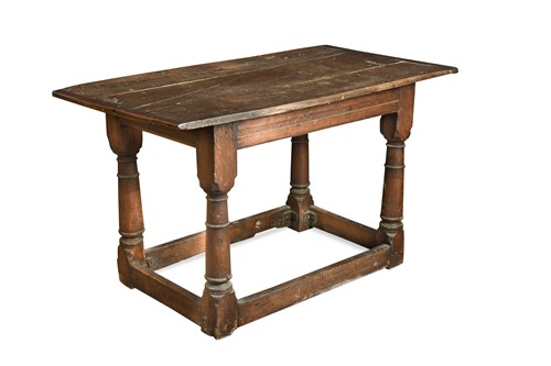 Lot 283 - A small oak refectory table, 17th century