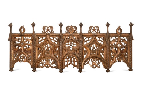 Lot 319 - A Gothic style carved giltwood panel, probably Italian 19th century