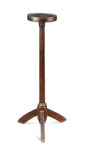 Lot 291 - An oak candle stand, 18th century with alterations