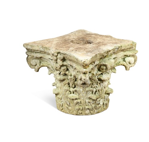 Lot 734 - A reconstituted stone Corinthian capital, in the 18th century style