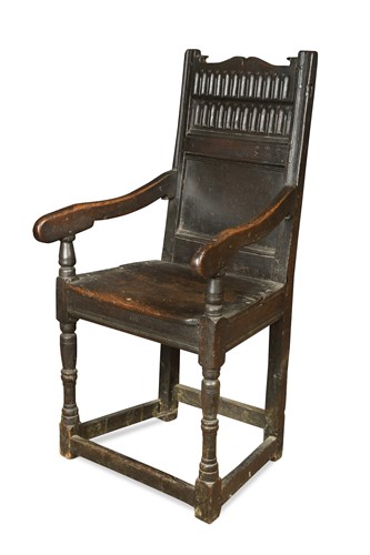 Lot 292 - An oak wainscot chair, 17th century