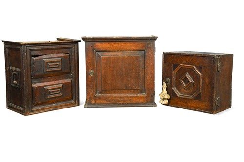 Lot 357 - Three spice cabinets, 18th century