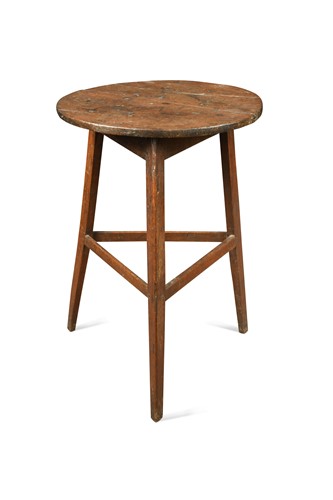 Lot 399 - An oak cricket table,  late 18th century