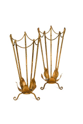 Lot 210 - A pair of mid-century gilt metal umbrella or stick stands