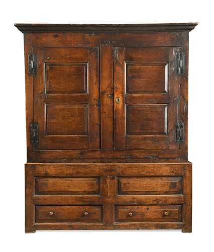 Lot 288 - A North Country oak livery cupboard, early 18th century